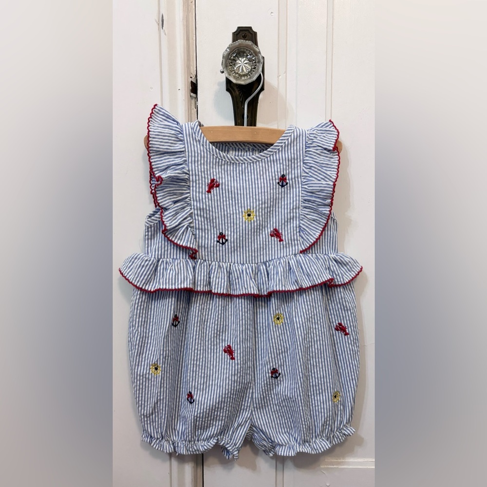 Good Lad nautical seersucker romper